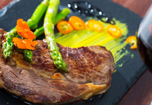 French Cuisine Recipe of entrecote beef with potatoes