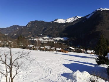 Ski in French Alps, chalet view